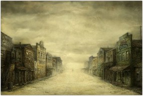 Tablou - Oraș colorat, abstracție (90x60 cm)