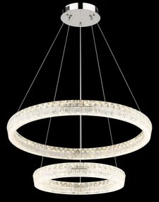 Globo 67387-72 - Lustră LED dimmabilă suspendată pe cablu LAUREL 72W/230V, sticlă transparentă + telecomandă