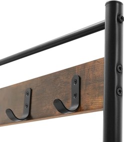Cuier HENRY cu bancă și suport pentru pantofi, în stil industrial, 32x70x175 cm, maro/negru Vasagle