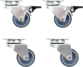 vidaXL Roți pivotante duble, 4 buc., 50 mm