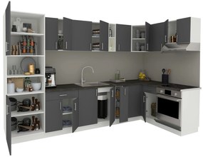 Set Bucatarie Colt Karo V35, Antracit/Alb, Blat Thermo 28 mm, L 320 x 160 cm