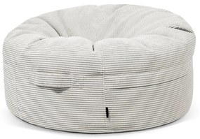 Fotoliu bean bag crem cu tapițerie din catifea reiată Roll 105 – SLOWDOWN