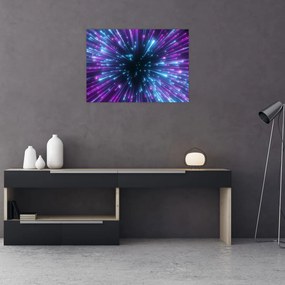 Tablou pe sticlă - Spațiu neon (70x50 cm)