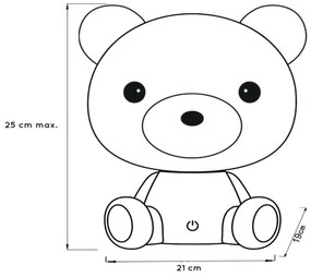 Lucide 71590/03/31 - LED Veioză de noapte copii DODO LED/3W/230V ursuleț alb