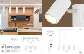 Plafoniera cu 3 spoturi directionabile design modern ROBBY alb