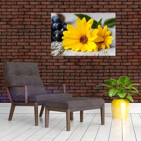 Tablou cu floare galbenă (90x60 cm)