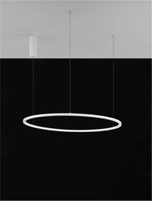 Lustra LED suspendata design modern circular TARQUIN D-80cm alba