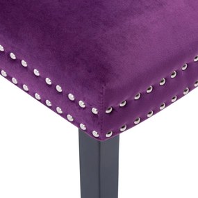 Scaune de bucatarie, 4 buc., mov, catifea 4, Violet