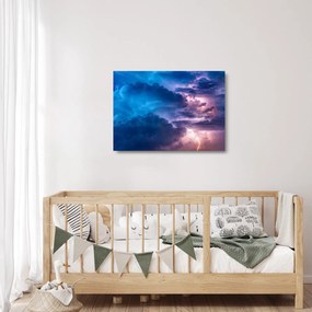 Tablou pe sticlă cu nori (70x50 cm)