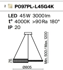 Lustra LED moderna design deosebit Krone 80cm, 4000K