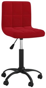 vidaXL Scaun de bucătărie pivotant, roșu vin, catifea