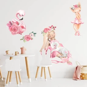 INSPIO Autocolante pentru perete - Balerine și unicorn