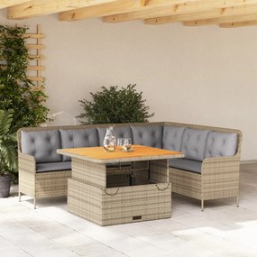 vidaXL Set canapele de grădină cu perne, 2 piese, bej, poliratan