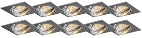Spot modern incastrat crom inclinabil set de 10 - Edu