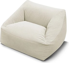 Fotoliu bean bag bej cu tapițerie din catifea reiată Lilibet – Bobochic Paris