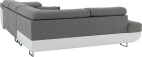 Colţar, alb/gri, model stânga, AMARETO NEW
