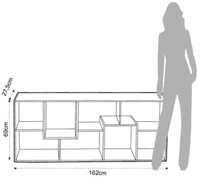 Bibliotecă Tomasucci Random Andrea, 160 x 69 x 27,5 cm