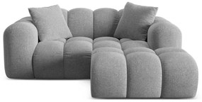 Colțar gri deschis cu tapițerie din chenille (cu colț pe partea dreaptă/cu șezlong) Treno – Cosmopolitan Design