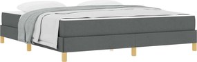 vidaXL Pat cu arcuri cu saltea Gri închis 180 x 200 cm țesătură
