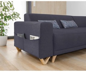 Colțar gri antracit extensibil/cu spațiu de depozitare (cu colț pe partea dreaptă/în formă de ”L”) Classy Sophie – Miuform