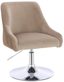 HR920N Scaun Latte din Catifea cu Bază Cromata