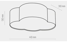 Plafonieră pentru copii CLOUD MINI 2xE27/15W/230V gri