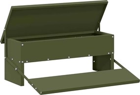 vidaXL Hrănitor cu pedale pentru pui Verde măsliniu