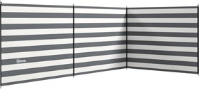 Outsunny Paravan de Plajă Pliabil din Poliester 540x150 cm Gri | Aosom Romania