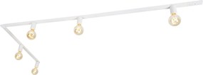 Sistem modern de șine monofazate cu 5 lumini, inclusiv armătură E27 albă - Jeana