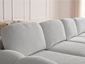 Colțar gri deschis extensibil/cu spațiu de depozitare cu tapițerie din țesătură bouclé (cu colț pe partea stângă/cu șezlong) Montaigne – Bobochic Paris