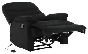 Fotoliu reglabil masaj, material textil catifea negru, LAMBERT