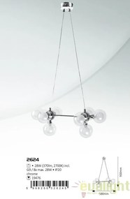 Lustra, Pendul design modern, finisaj crom, diametru 32cm, Briella 2624 RX