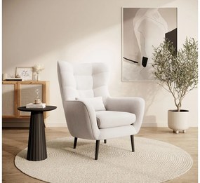 Fotoliu cu suport picioare Veneza VZ1  (crem + negru). 1098941