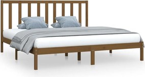 vidaXL Cadru de pat, maro miere, 200x200 cm, lemn masiv de pin