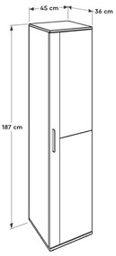 Pantofar Adore Porto, usa reversibila cu oglinda, 10 rafturi, capacitate 20 perechi incaltaminte, 45 x 187 x 36 cm