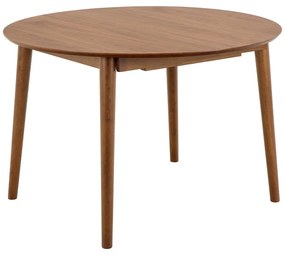 Masă de dining rotundă extensibilă cu aspect de lemn de nuc cu blat suplimentar ø 115 cm Montreux – Actona