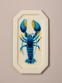 Set 4 tăvițe din metal cu homari colorați, 22×12 cm