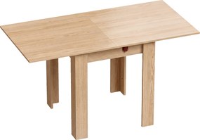 HOMCOM Masă de Dining Pliabilă pentru 4 Persoane, Rabatabilă cu Ghidaje din Oțel, PAL, 140x70x77 cm, Stejar | Aosom Romania