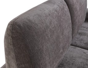 Canapea cu 3 locuri din bumbac, gri, spătar rabatabil, picioare sferice din lemn, material rezistent la pete, 85 x 220 x 111 cm, „Èze”