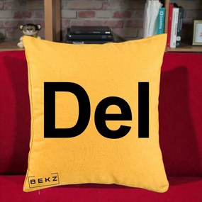 Perna Personalizata Tasta Del Tipografie Bold, 40x40 cm, Galben, Husa Detasabila, Perna Inclusa, BEKZ®