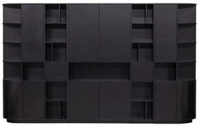 Bibliotecă modulară neagră din lemn masiv de pin 78x210 cm Finca – WOOOD