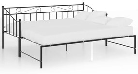 324776 vidaXL Cadru pat canapea extensibilă, negru, 90x200 cm, metal
