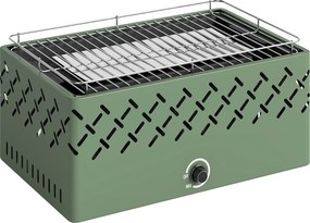 Outsunny Grătar Portabil pe Cărbune cu Ventilator Integrat pentru Exterior, Verde Deschis | Aosom Romania