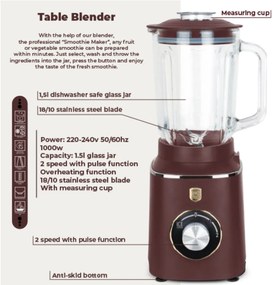 Blender de masa cu borcan de sticla de 1,5 L, BH 9494 Leonardo Collection Berlinger Haus