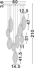 Lustra LED suspendata design decorativ SERIQ D-60cm