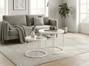 Set de mese de cafea MARLON 2 buc, decor marmura alba