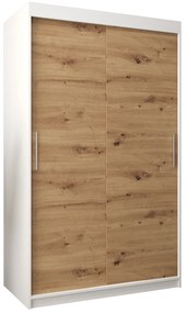 Dulap de haine 120 cm Toki (alb mat + stejar artisan). 1064805