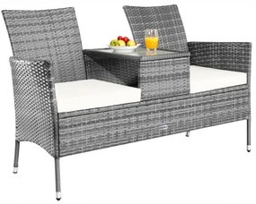 Deuba Banca ratan de gradina 143x55x88cm - gri