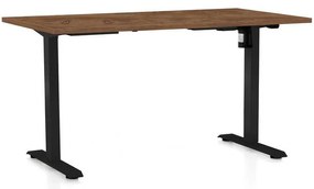 Masă înălțime reglabilă OfficeTech A, 120 x 80 cm, picioare negre, stejar silverjack