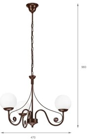 Lustră pe lanț Brilagi COTTAGE 3xG9/40W/230V maro/alb